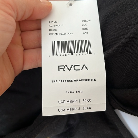 NWT RVCA Cropped Tank - Picture 4 of 8